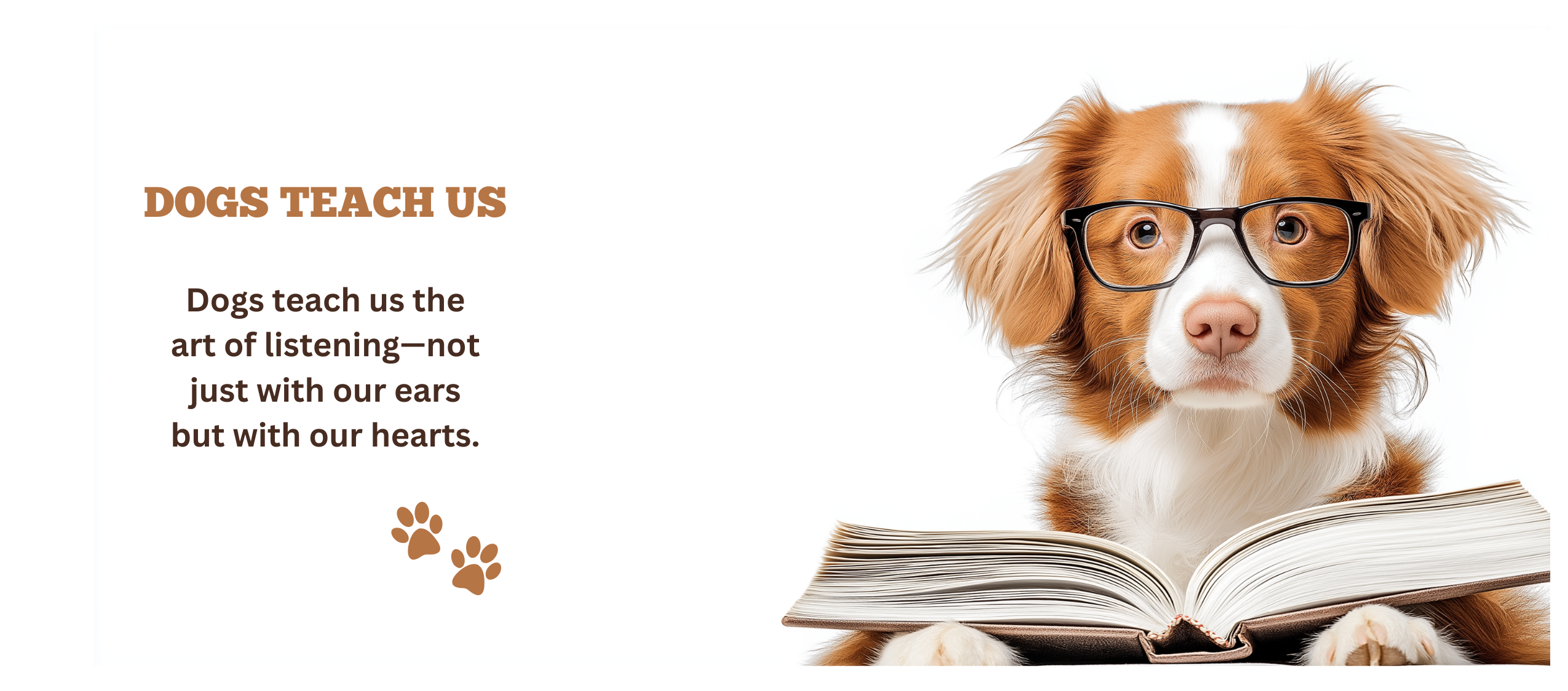 Dog with warm, encouraging expression