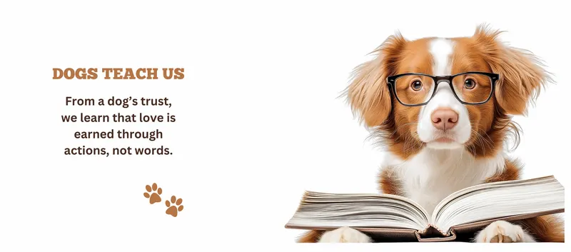 Dogs Teach Us Lesson 10 artwork — From a dog’s trust, we learn that love is earned through actions, not words.