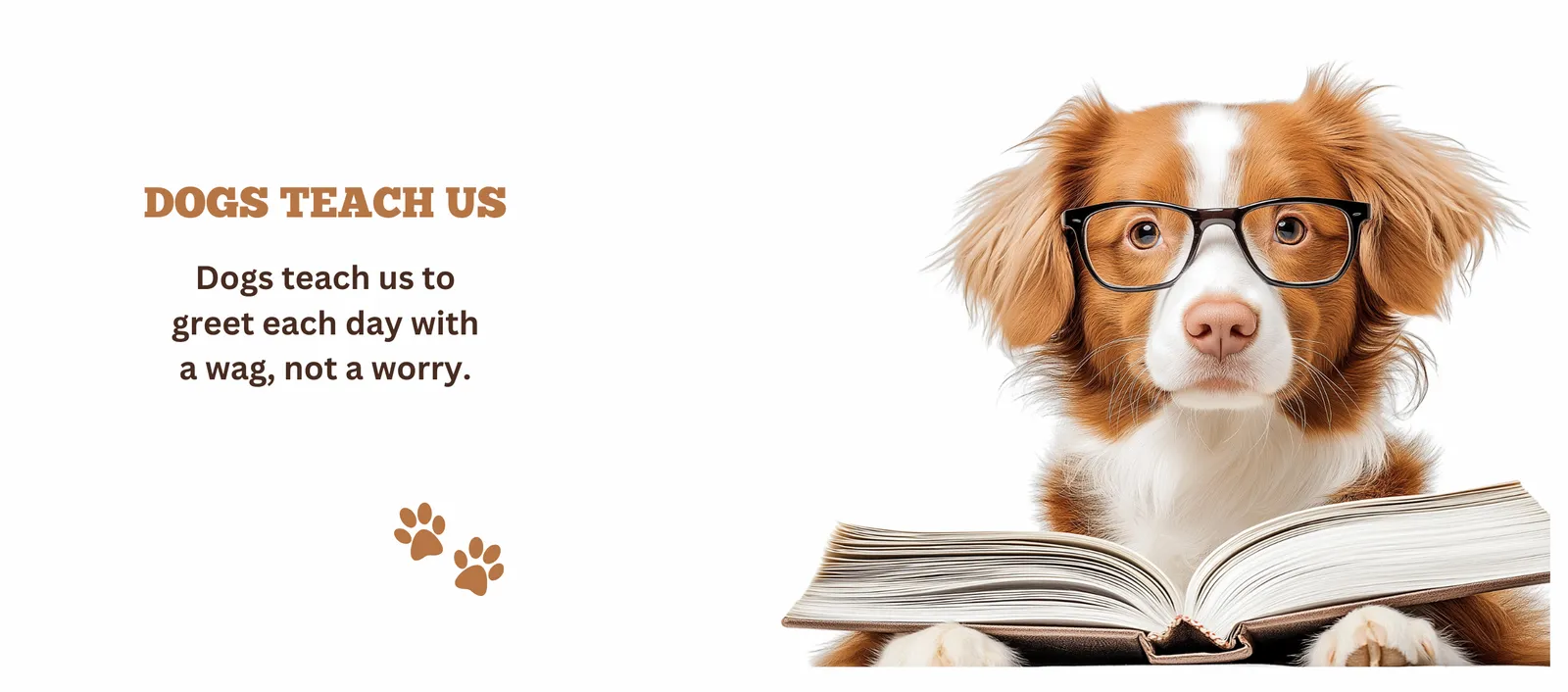 Dogs Teach Us Lesson 15 artwork — Dogs teach us to greet each day with a wag, not a worry.
